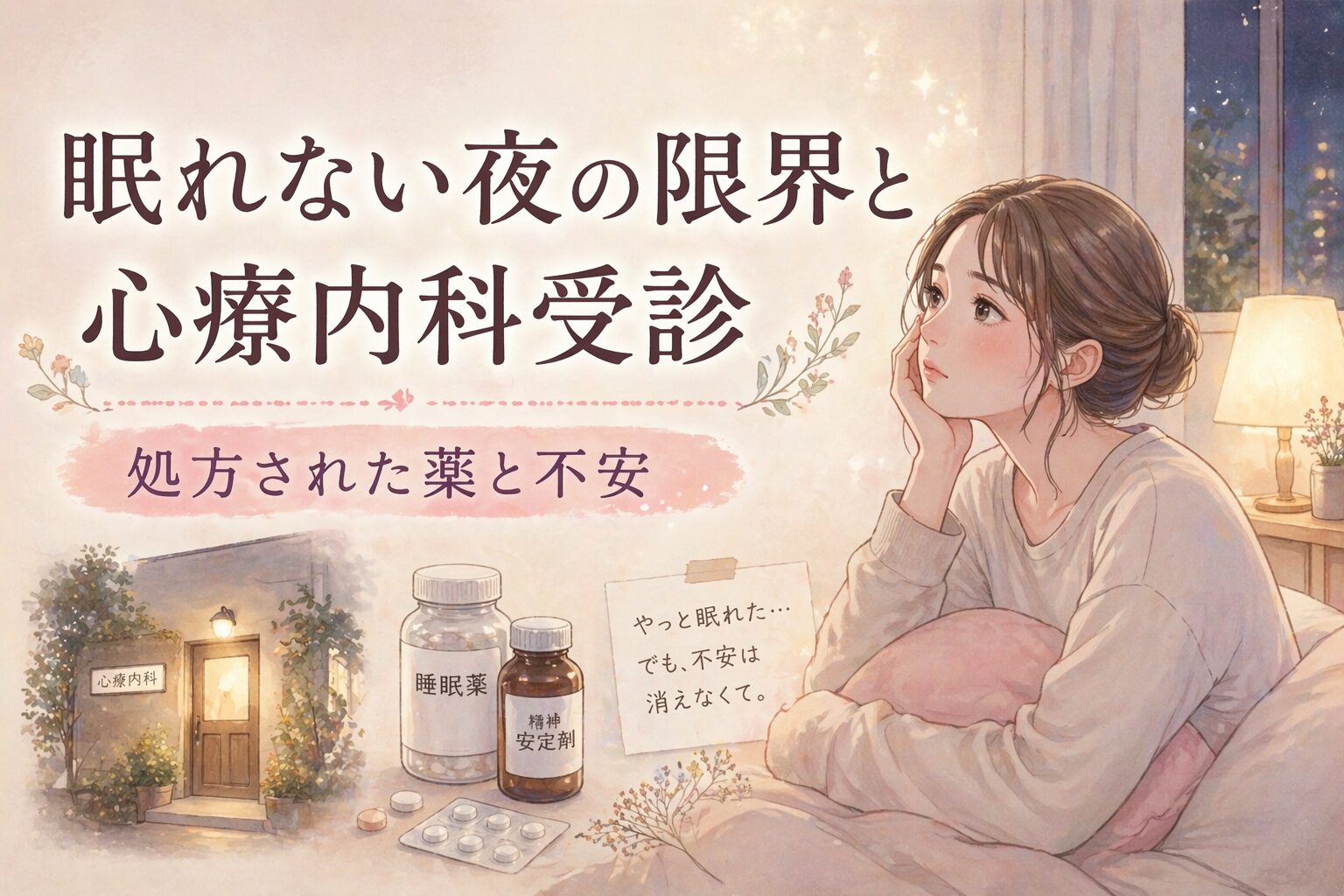 眠れない夜の限界と心療内科受診｜処方された薬と不安