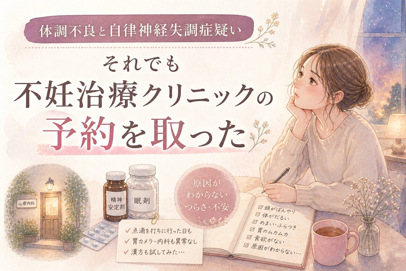 体調不良と自律神経失調症疑い｜それでも不妊治療クリニックの予約を取った